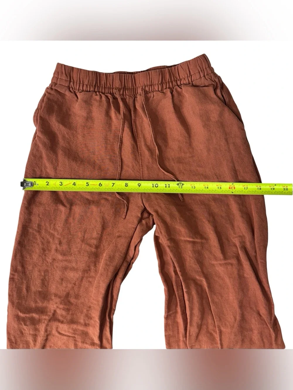 H&M Linen-Blend Pull-On Drawstring Wide Leg Trouser Pants | Women’s XS